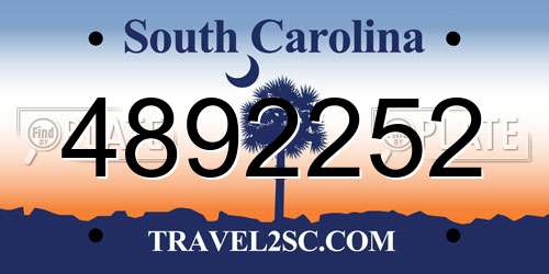 4892252 South Carolina License Plate
