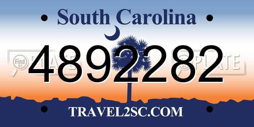 4892282 South Carolina License Plate