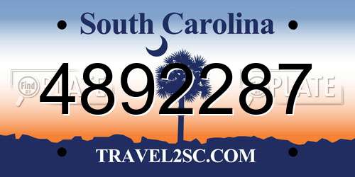 4892287 South Carolina License Plate
