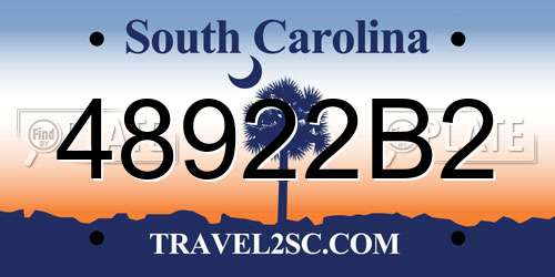 48922B2 South Carolina License Plate
