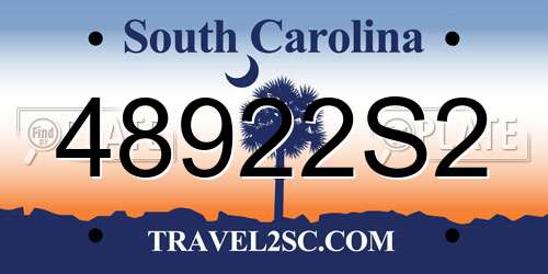 48922S2 South Carolina License Plate