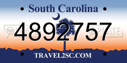 4892757 South Carolina License Plate