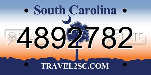 4892782 South Carolina License Plate