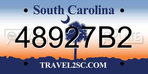48927B2 South Carolina License Plate