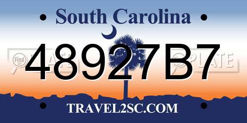 48927B7 South Carolina License Plate