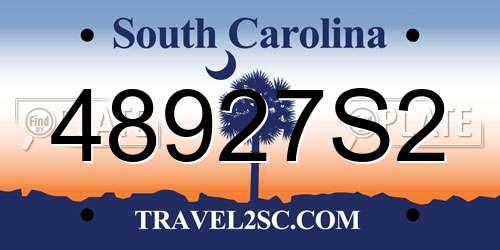 48927S2 South Carolina License Plate