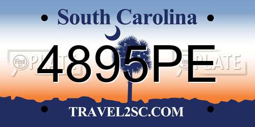 4895PE South Carolina License Plate