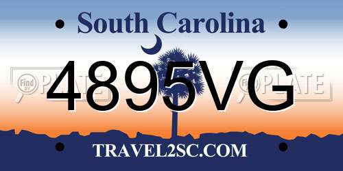 4895VG South Carolina License Plate