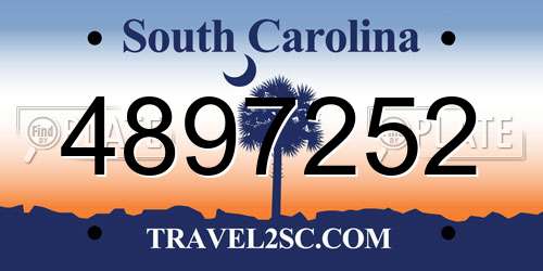 4897252 South Carolina License Plate