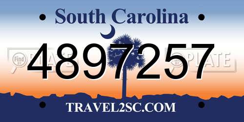 4897257 South Carolina License Plate