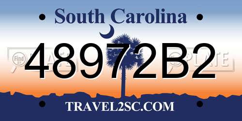 48972B2 South Carolina License Plate