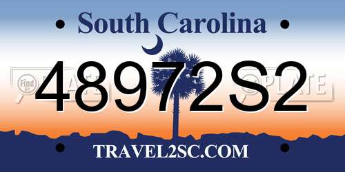 48972S2 South Carolina License Plate