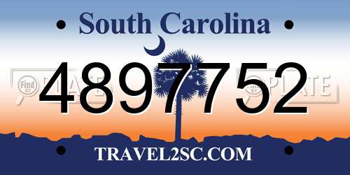4897752 South Carolina License Plate