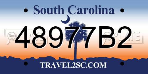 48977B2 South Carolina License Plate