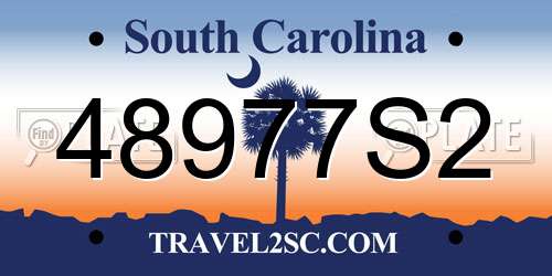48977S2 South Carolina License Plate