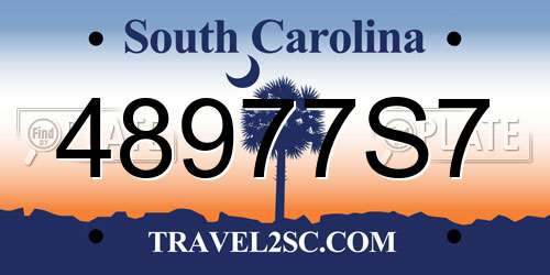 48977S7 South Carolina License Plate