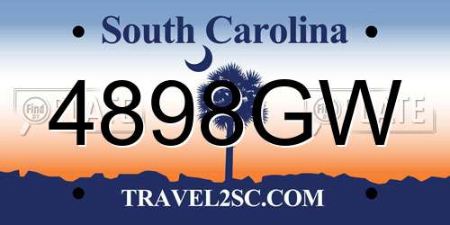 4898GW South Carolina License Plate