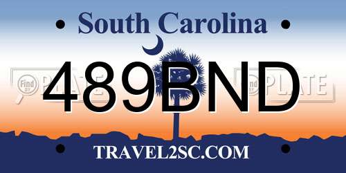 489BND South Carolina License Plate