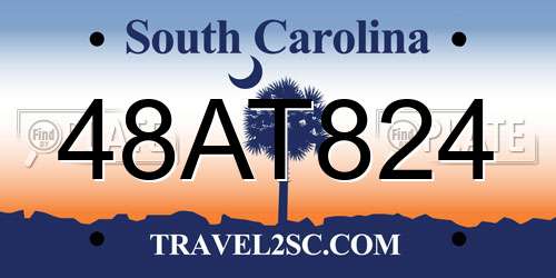 48AT824 South Carolina License Plate