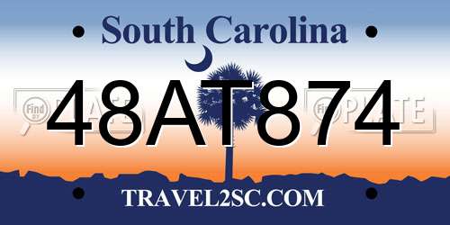 48AT874 South Carolina License Plate