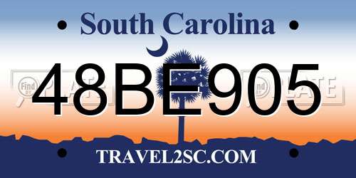 48BE905 South Carolina License Plate