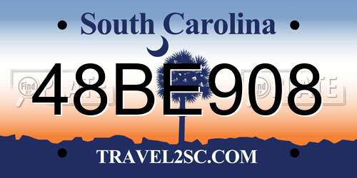 48BE908 South Carolina License Plate