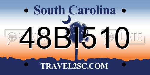 48BI510 South Carolina License Plate