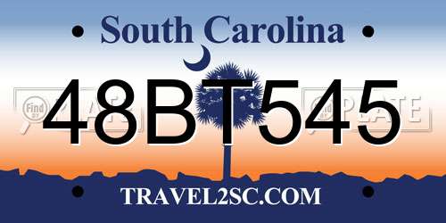 48BT545 South Carolina License Plate