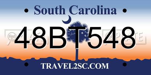 48BT548 South Carolina License Plate