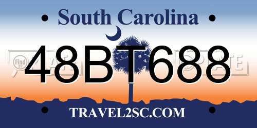 48BT688 South Carolina License Plate