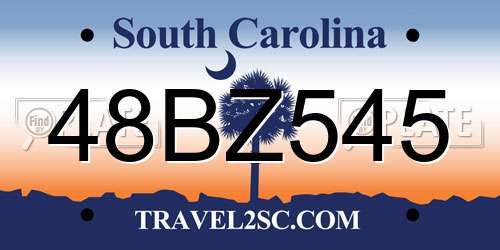 48BZ545 South Carolina License Plate