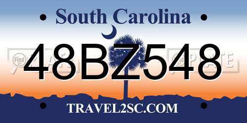 48BZ548 South Carolina License Plate