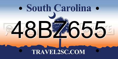 48BZ655 South Carolina License Plate
