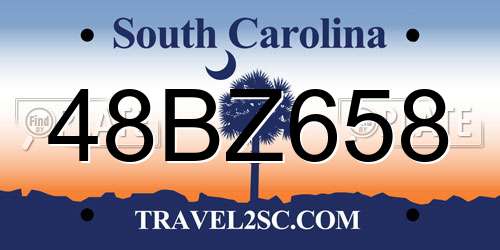48BZ658 South Carolina License Plate