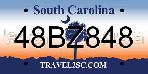 48BZ848 South Carolina License Plate