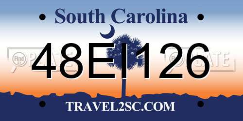 48EI126 South Carolina License Plate