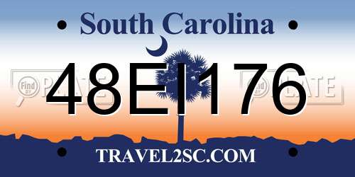 48EI176 South Carolina License Plate