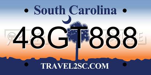48GT888 South Carolina License Plate