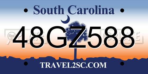 48GZ588 South Carolina License Plate