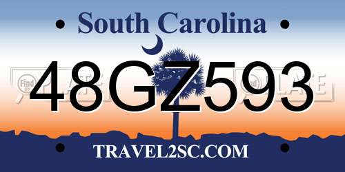 48GZ593 South Carolina License Plate