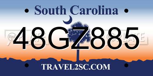 48GZ885 South Carolina License Plate