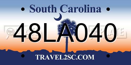48LA040 South Carolina License Plate