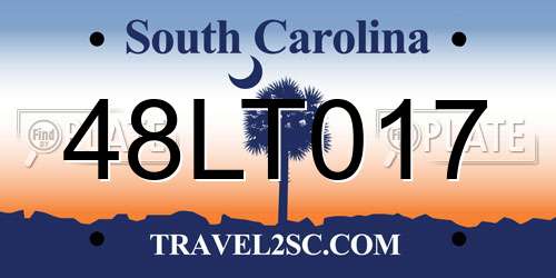 48LT017 South Carolina License Plate