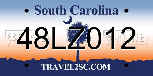 48LZ012 South Carolina License Plate