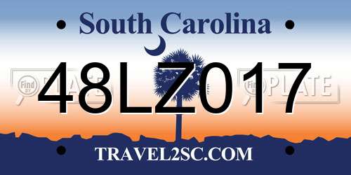 48LZ017 South Carolina License Plate