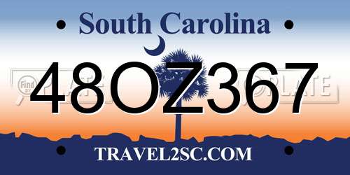48OZ367 South Carolina License Plate