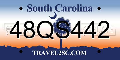 48QS442 South Carolina License Plate