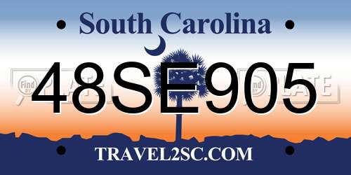 48SE905 South Carolina License Plate