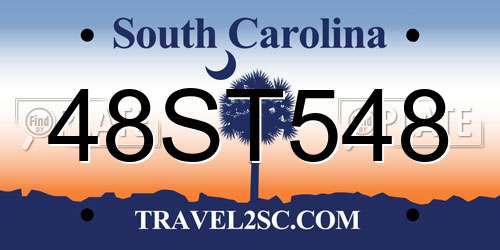 48ST548 South Carolina License Plate
