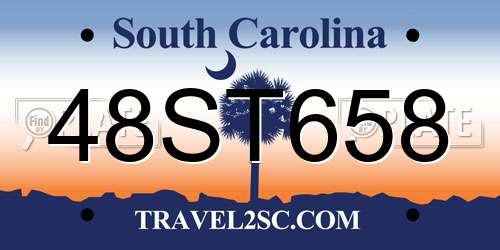48ST658 South Carolina License Plate